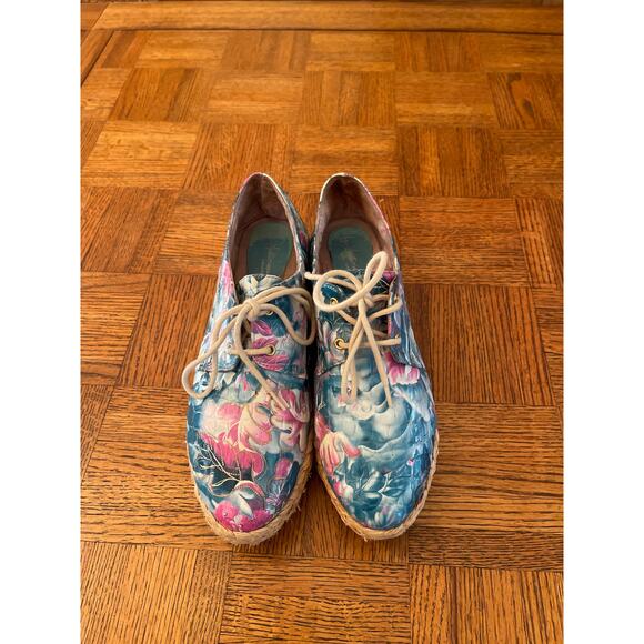 Via Mediterranean by Veletto lace up leather espadrille shoes size 40 - Picture 2 of 8